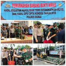 Polres Dumai melakukan pemusnahan sabu dan miras/pno