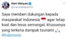 Ucapan duka yang dikatakan pembalap MotoGP, Marc Marquez di akun twitternya 