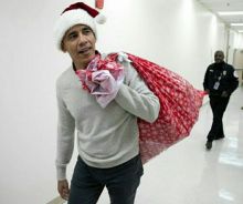 Barrack Obama jadi sinterklas di rumah sakit