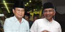 Amien Rais bersama calon presiden no urut 2 Prabowo Subianto