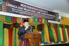 Syahril Abu Bakar saat menghadiri Musda V LAM Bengkalis/hari