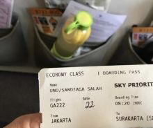 Boarding Pass Sandiaga Uno saat melakukan penerbangan ke Solo