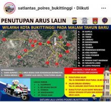 Pengalihan arus lalu lintas yang diterapkan Satlantas Polres Bukittinggi menyambut malam pergantian tahun/int