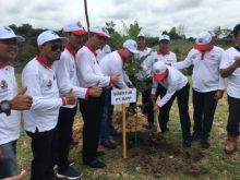 Pemerintah Desa Bantan Timur tanam sekitar 1.000 batang pohon bunga /hari