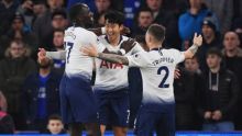 Beberapa pemain Tottenham Hotspurs melakukan selebrasi. Foto. Internet