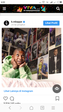Foto sesaat setelah Mbappe mengganti foto Idoa