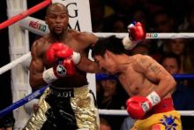 Duel antara Mayweather Jr melawan Many Pacquiao tahun 2015 lalu. Foto: dok/int