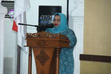 Ketua TP PKK Bengkalis menyampaikan sambutan/hari