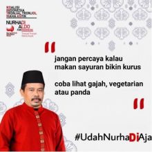 Salah satu poster kampanye pasangan Nurhadi -Aldo yang bisa mengundang senyum warganet. Foto: int/inst