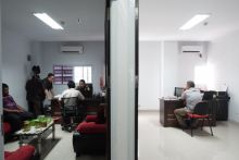 Para tersangka Dugaan korupsi pembangunan Drainase Paket A saat diperiksa Penyidik Kejari Pekanbaru beberapa waktu lalu.