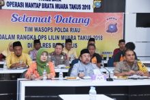 Sekretaris Daerah Bengkalis Bustami HY, usai mengikuti telekonference di Markas Polres Bengkalis/hari