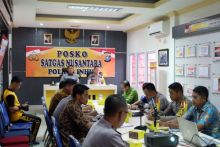 Wakil Bupati Kabupaten Inhil, H Syamsuddin Uti bersama Kapolres Inhil, AKBP Christian Rony Putra mengikuti video conference /adv