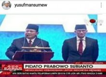 Ustaz Yusuf Mansur unggah cuplikan foto saat Capres 02 Prabowo berpidato (foto/instagram) 