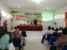 Sosialisasi pengelolaan DD, bagi aparat desa se-Kecamatan Rambah, di aula Kantor Camat Rambah/as