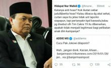 Hidayat Nur Wahid balas cuitan Addie MS (foto/int) 