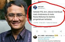 Kicauan menohok Andi Arief untuk Jokowi (foto/twitter) 