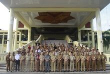 Bupati Siak H Syamsuar berfoto bersama usai pamit kepada ASN Pemkab Siak/lin 