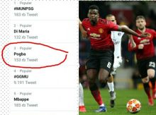 Paul Pogba kartu merah saat MU menjamu PSG (foto/int) 