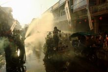 Peserta Festival Perang Air 2019 di Selatpanjang menurun/mad