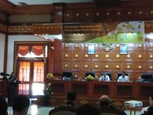 Bupati Siak Syamsuar saat membuka acara Sosialisasi Restorasi Gambut Tingkat Kabupaten Siak/lin