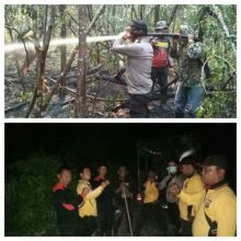 Tim pemadam bekerja ekstra siang malam/hari