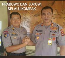 Viral foto polisii bernama Prabowo dan Jokowi (foto/instagram) 