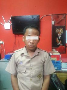 Oknum guru honorer di Siak yang diamankan Polisi terkait dugaan pencabulan/lin