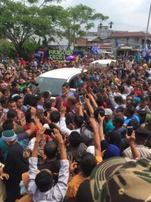 Sandiaga Uno saat kunjungan di Kecamatan Mandau Bengkalis/hari