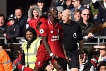 Sadio Mane merayakan gol di gawang Fulham. Foto: int 