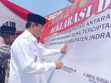 Bupati Inhil, HM Wardan mengikuti Tabligh Akbar dan Istighosah yang diselenggarakan Polres Inhil/ADV