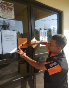 BPBD Kabupaten Bengkalis mengimbau dengan cara menempel nempel stiker/hari