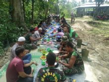 Acara syukuran kegiatan TMMD di Desa Seberang Gunung Kecamatan Gunung Toar/zar