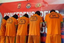 Komplotan pencuri yang dipimpin SP, saat diamankan di Mapolres Bogor. Foto: int 