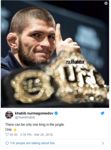 Cuitan Khabib menanggapi mundurnya McGregor. Foto: int 
