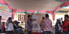 Simulasi pemilu di kantor KPU Pelalawan, Senin (1/4/2019)./ardi