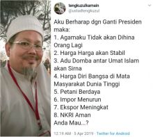 Kicauan yang dibuat oleh Ustaz Tengku Zulkarnain