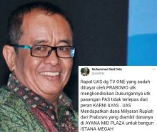 Cuitan fitnah kepada Ustaz Abdul Somad oleh peretas akun Said Didu
