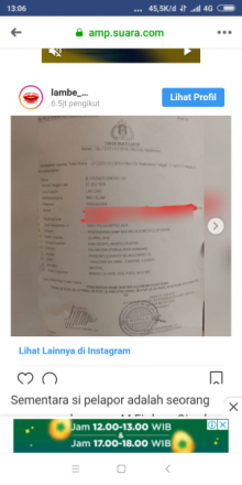 Bukti surat bahwa Istri Andre Taulany sudah dilaporkan ke polisi