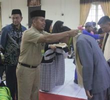 Acara perpisahan perdana SMA Sains Tahfiz Islamic Center, di Gedung Mahratu, Rabu (24/4/2019). /lin