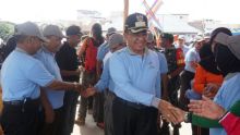 Bupati saat menghadiri Festival Sampan Selodang Tingkat Kabupaten di Kecamatan Gaung, Kamis (25/4/2019) siang./ADV