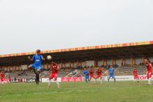 Pemain PSPS Riau saat bertanding di Stadion Kaharuddin Nastion musim 2018 lalu.