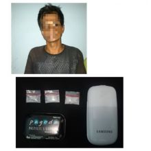 Tersangka sabu dan barang bukti yang diamankan Polisi/hari