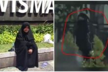 DM, wanita misterius saat aksi 22 Mei 2019 di Depan Gedung Bawaslu RI. /foto: kolase tribunjakarta.com