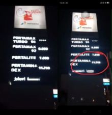 Running Text di Papan Totem SPBU