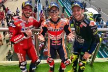 (Dari kiri ke kanan) Andrea Dovizioso, Marc Marquez dan Valentino Rossi, disebuat-sebut sebagai pebalap terbak di ajang lintasan FI saat ini. Foto: int 
