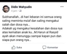 Screenshoot status ayah Harun