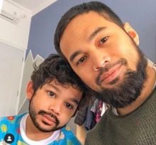 Foto anak Teuku Wisnu diedit netizen jadi brewokan (foto/int)
