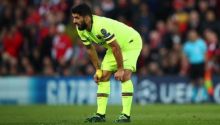 Ekspresi Luis Suarez saat Barcelona dikalahkan Liverpool (foto/int)