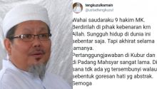 Kicauan Ustaz Tengku Zulkarnain yang ditujukan kepada hakim MK