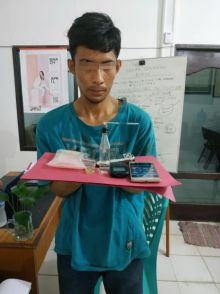 Warga Jalan Parit Jawa Desa Japura Kecamatan Lirik berinisial JAS alias JK (19)  diamankan Polisi/azi